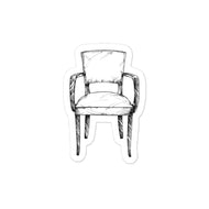 Mid Century Contemporary Upholstered Arm Chair Kiss-cut vinyl decals