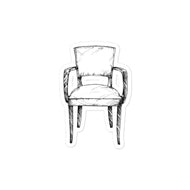 Mid Century Contemporary Upholstered Arm Chair Kiss-cut vinyl decals