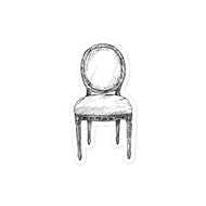 Transitional Oval Back Sheraton Side Chair Kiss-cut vinyl decals