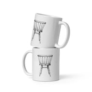 Modern Scandi-Windsor Arm Chair White glossy mug