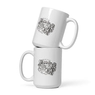 Pedal to the Floor White glossy mug