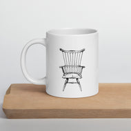 Comb Back Windsor Side Chair White glossy mug