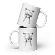 Modern Scandi-Windsor Arm Chair White glossy mug