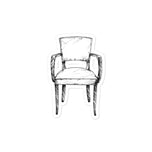 Mid Century Contemporary Upholstered Arm Chair Kiss-cut vinyl decals