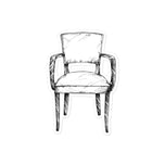 Mid Century Contemporary Upholstered Arm Chair Kiss-cut vinyl decals