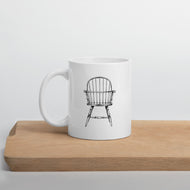 Windsor Sack Back Arm Chair White glossy mug