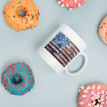Four Score and a Rat Race White glossy mug