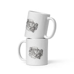 Pedal to the Floor White glossy mug