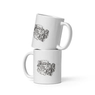 Pedal to the Floor White glossy mug
