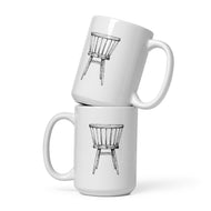 Modern Scandi-Windsor Arm Chair White glossy mug