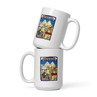 Party in Giza White glossy mug