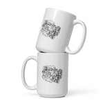 Pedal to the Floor White glossy mug