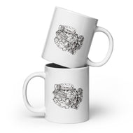 Pedal to the Floor White glossy mug